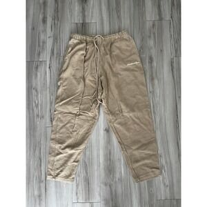 Standard Cloth Mens Joggers Tan Khaki Textured Knit Sweatpants XL Tapered Fit